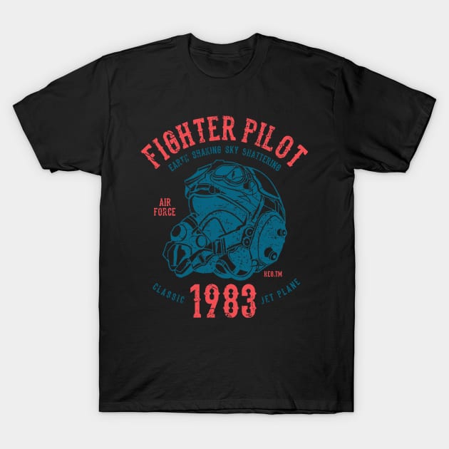 Fighter Pilot Air Force Classic Jet Plane 1983 T-Shirt by JakeRhodes